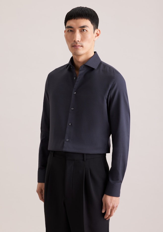 Slim Business Hemd Struktur in Grau | Seidensticker Onlineshop