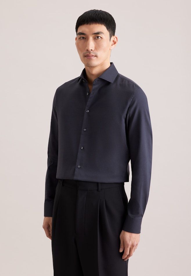 Slim Business Hemd Struktur in Grau | Seidensticker Onlineshop