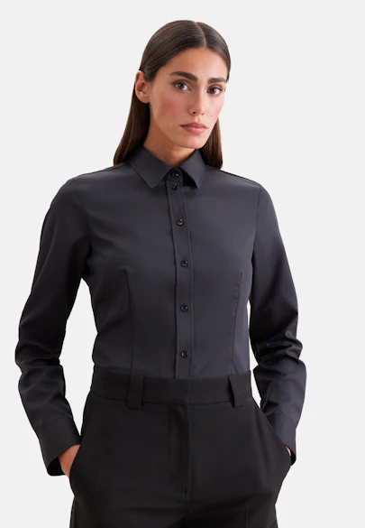 Chemise blouse regular in Noir |  Seidensticker Onlineshop