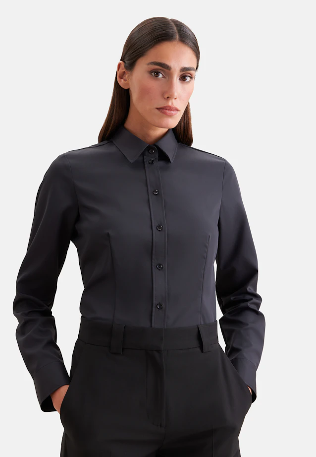 Hemdbluse regular fit in Schwarz |  Seidensticker Onlineshop