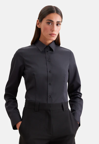 Chemise blouse regular in Noir | Seidensticker Onlineshop