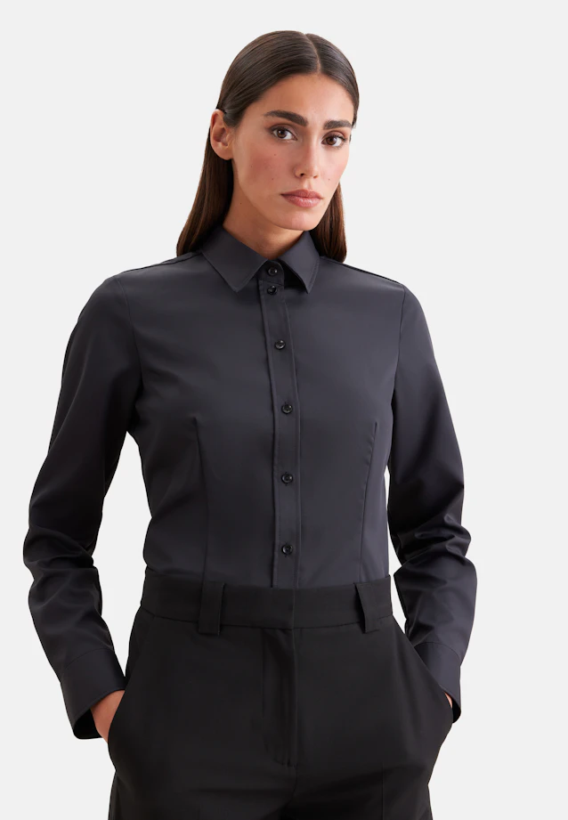 Regular Fit Shirt Blouse in Schwarz |  Seidensticker Onlineshop