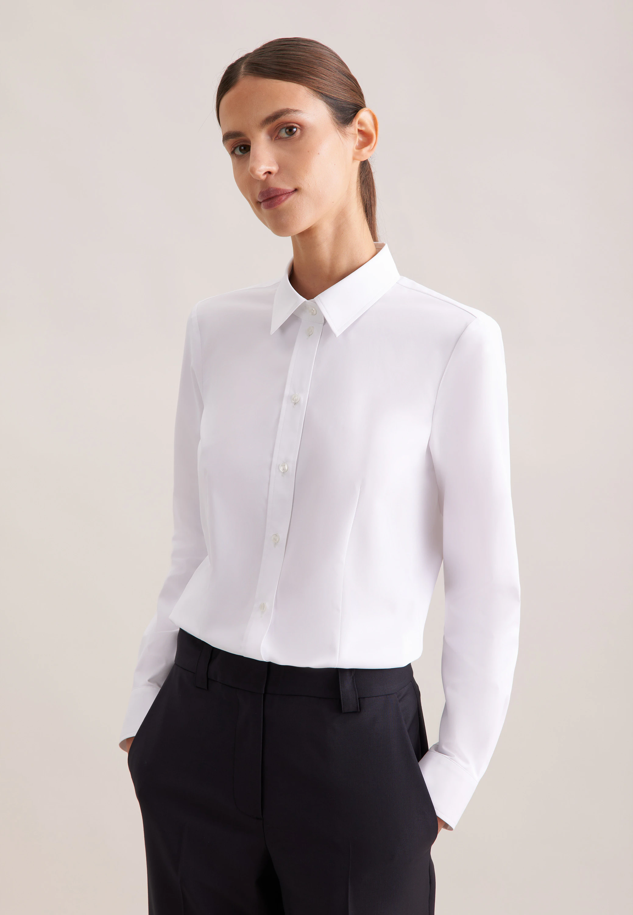 Hemdbluse regular fit Weiß