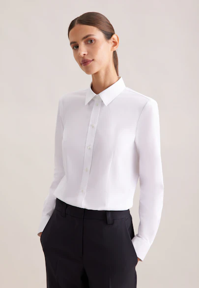 Chemise blouse regular in Blanc | Seidensticker Onlineshop