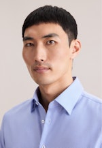 Slim Business Hemd Struktur in Mittelblau |  Seidensticker Onlineshop