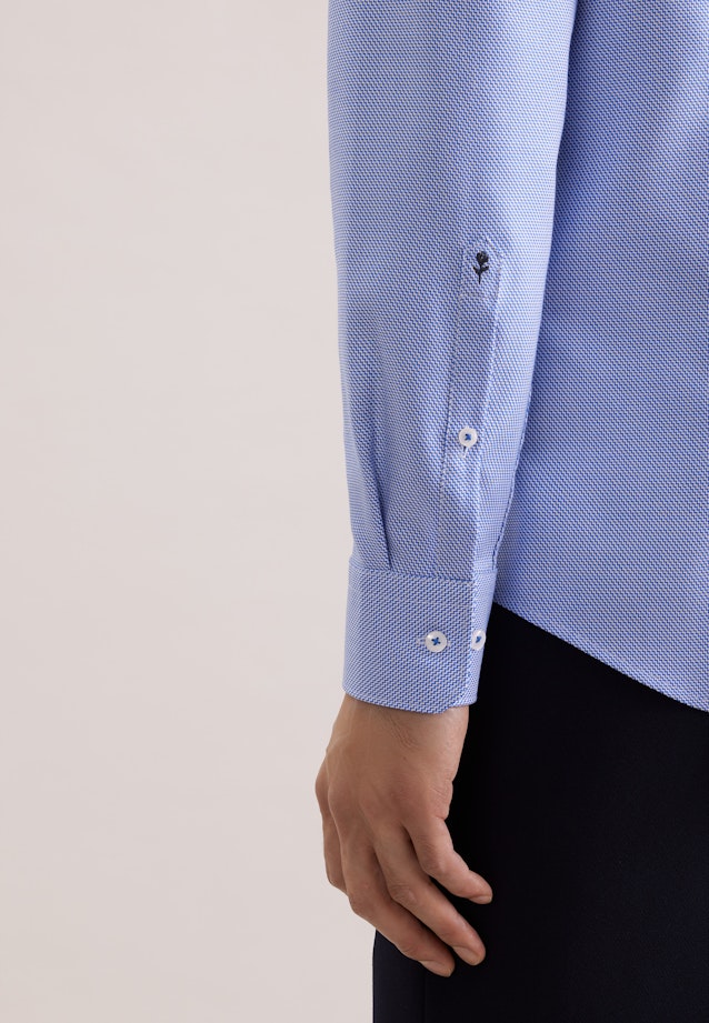 Slim Business Hemd Struktur in Mittelblau |  Seidensticker Onlineshop