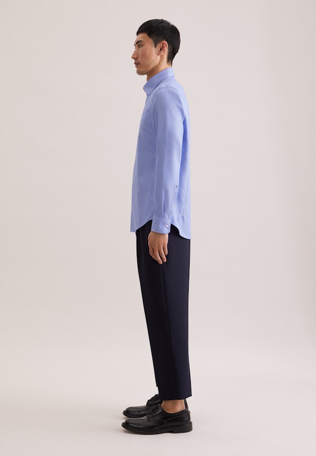 Slim Business Hemd Struktur in Mittelblau |  Seidensticker Onlineshop