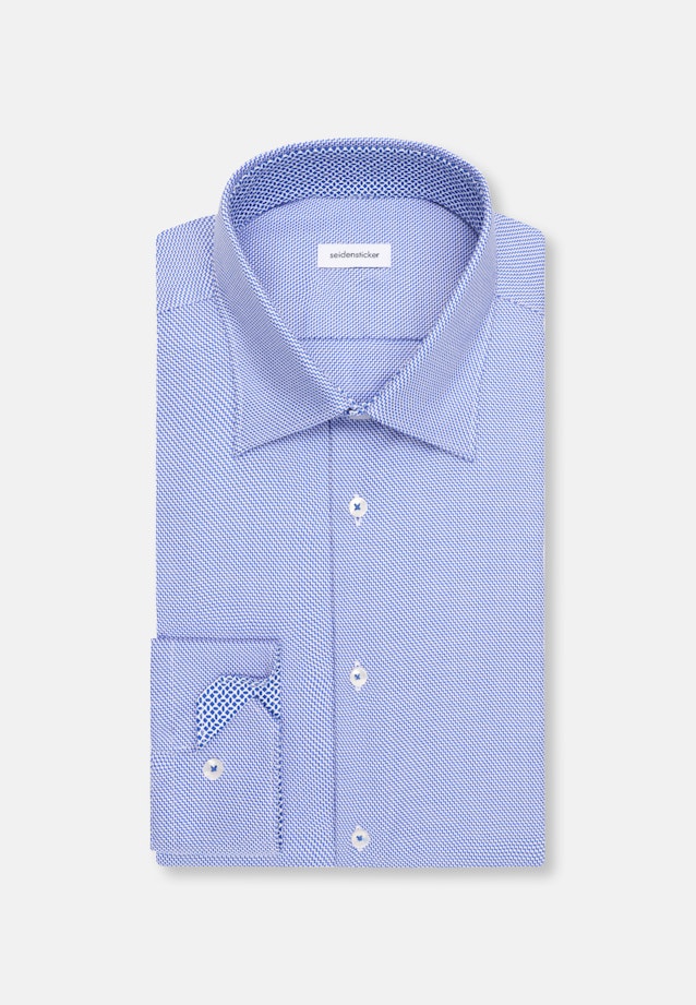 Slim Business Hemd Struktur in Mittelblau |  Seidensticker Onlineshop