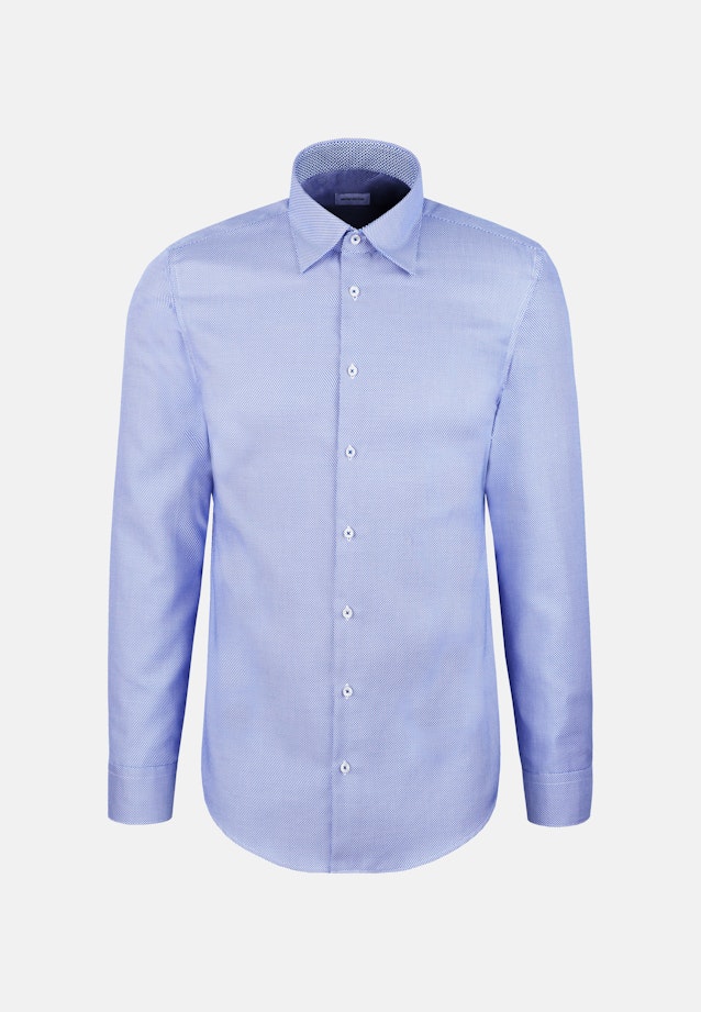 Slim Business Hemd Struktur in Mittelblau |  Seidensticker Onlineshop