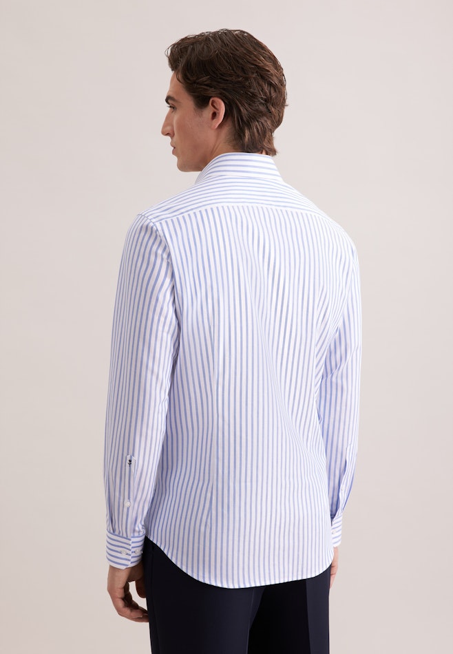 Shaped Business shirt Stripes in Mittelblau | Seidensticker online shop