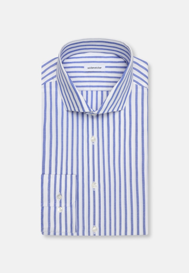 Shaped Business Hemd Gestreift in Mittelblau |  Seidensticker Onlineshop