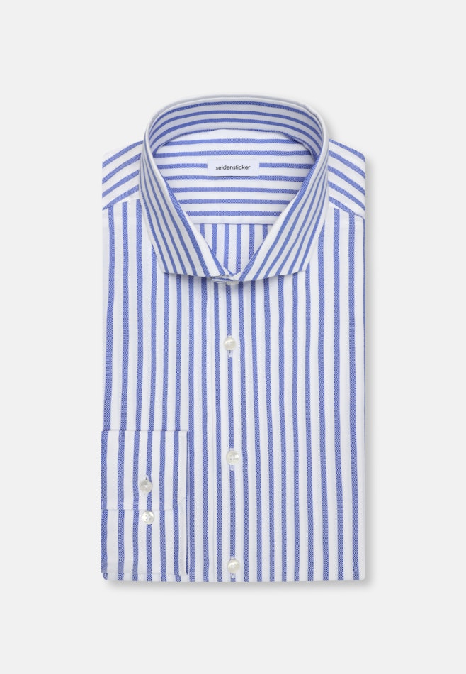 Shaped Business Hemd Gestreift in Mittelblau | Seidensticker Onlineshop