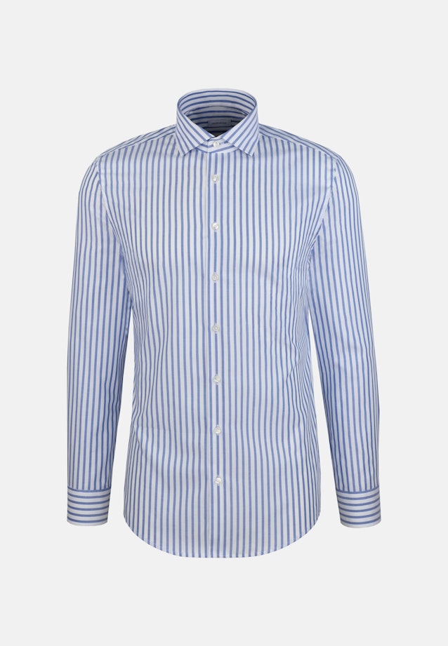 Shaped Business Hemd Gestreift in Mittelblau |  Seidensticker Onlineshop