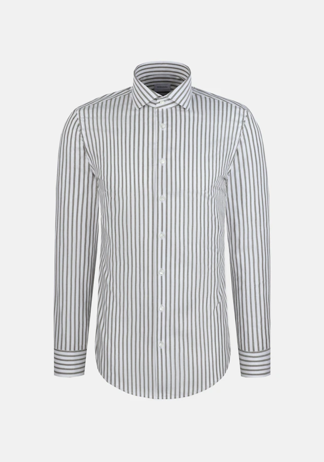 Shaped Business Hemd Gestreift in Grün | Seidensticker Onlineshop