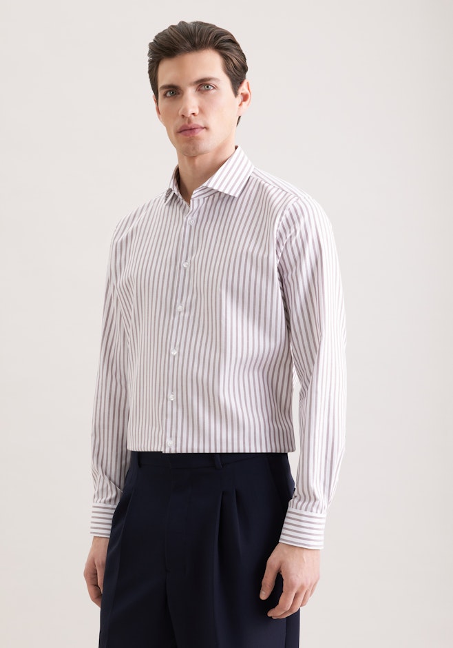 Shaped Chemise d'affaires Rayures dans Marron | Boutique en ligne Seidensticker