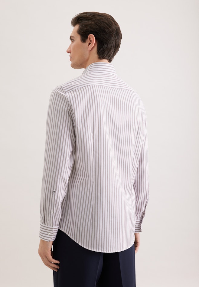 Shaped Business Hemd Gestreift in Braun | Seidensticker Onlineshop