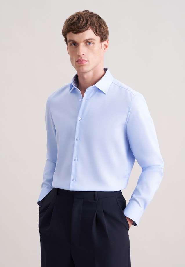 X-Slim Business Hemd Uni in Mittelblau |  Seidensticker Onlineshop