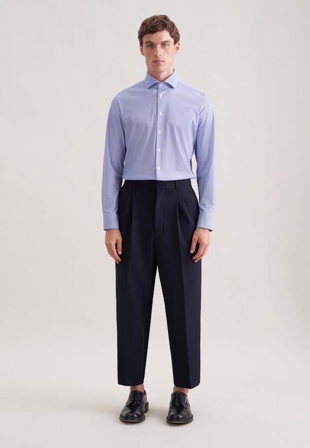 X-Slim Performance-Hemd Druck in Mittelblau |  Seidensticker Onlineshop