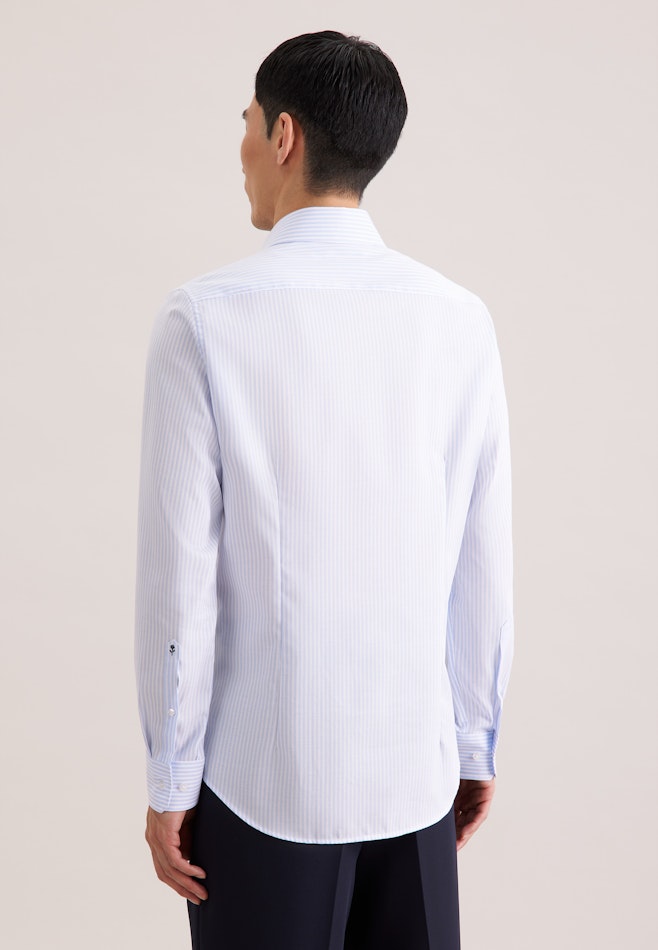 Shaped Business shirt Stripes in Mittelblau | Seidensticker online shop