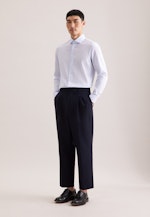 Shaped Business Hemd Gestreift in Mittelblau |  Seidensticker Onlineshop