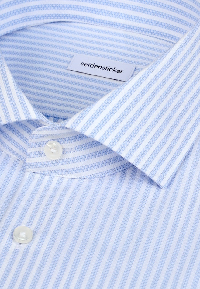 Shaped Business Hemd Gestreift in Mittelblau | Seidensticker Onlineshop