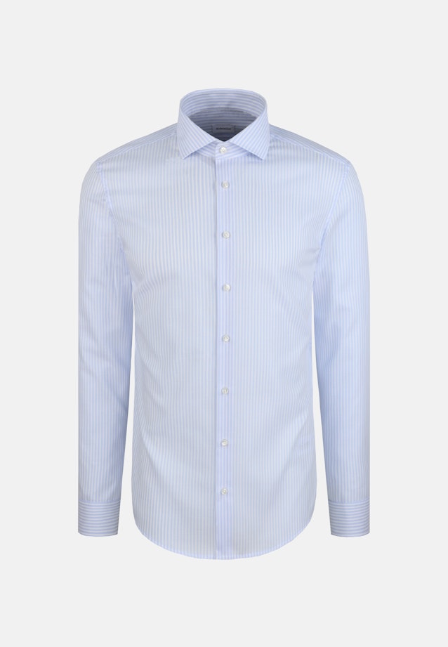 Shaped Business Hemd Gestreift in Mittelblau |  Seidensticker Onlineshop