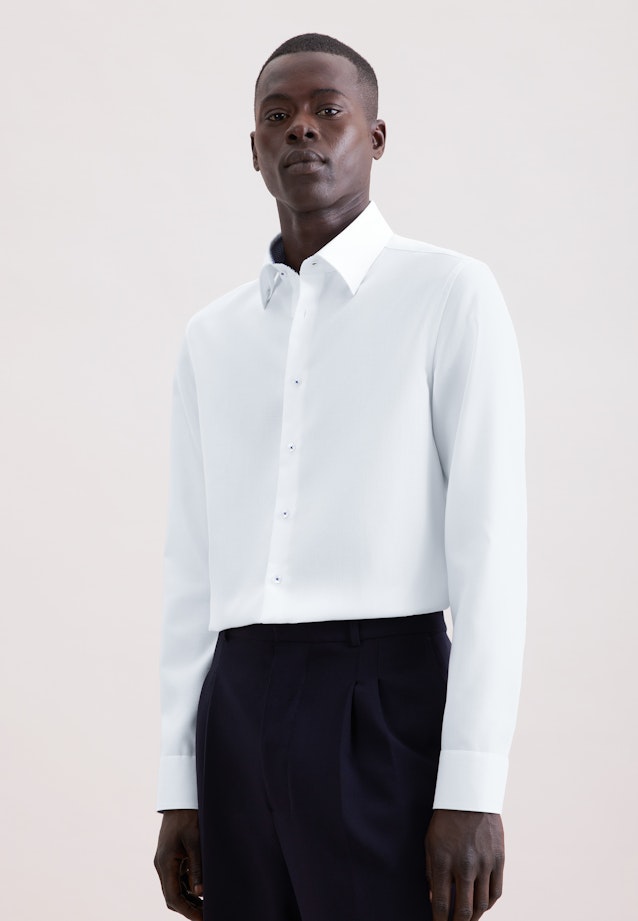 Shaped Business shirt Structure in Weiß |  Seidensticker Onlineshop
