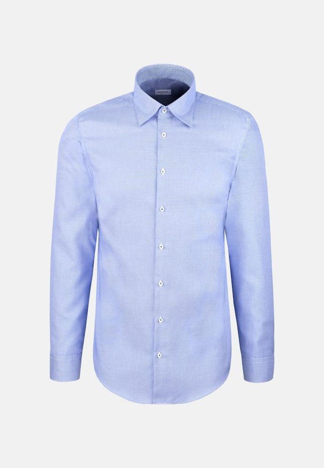 Shaped Business Hemd Struktur in Mittelblau |  Seidensticker Onlineshop