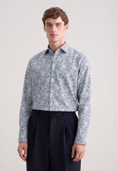 Slim Business Hemd Druck in Grau |  Seidensticker Onlineshop