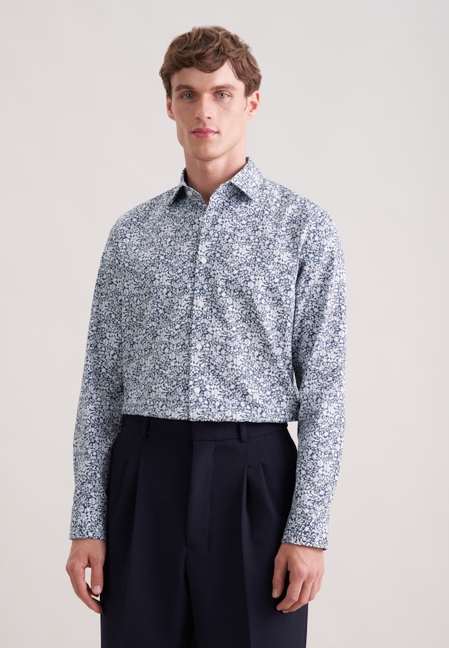 Slim Business Hemd Druck in Grau |  Seidensticker Onlineshop