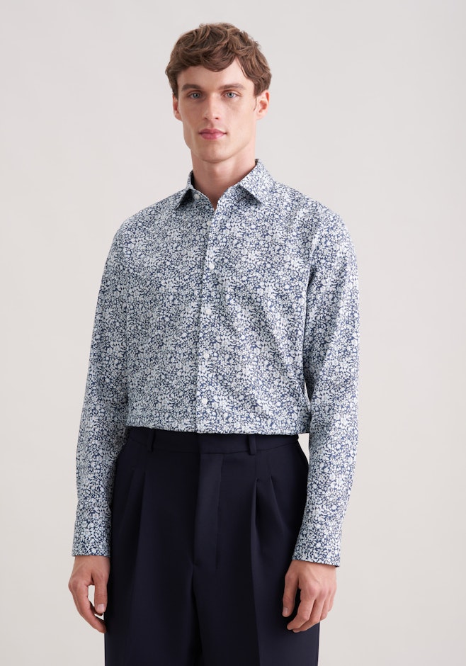 Slim Business Hemd Druck in Grau | Seidensticker Onlineshop