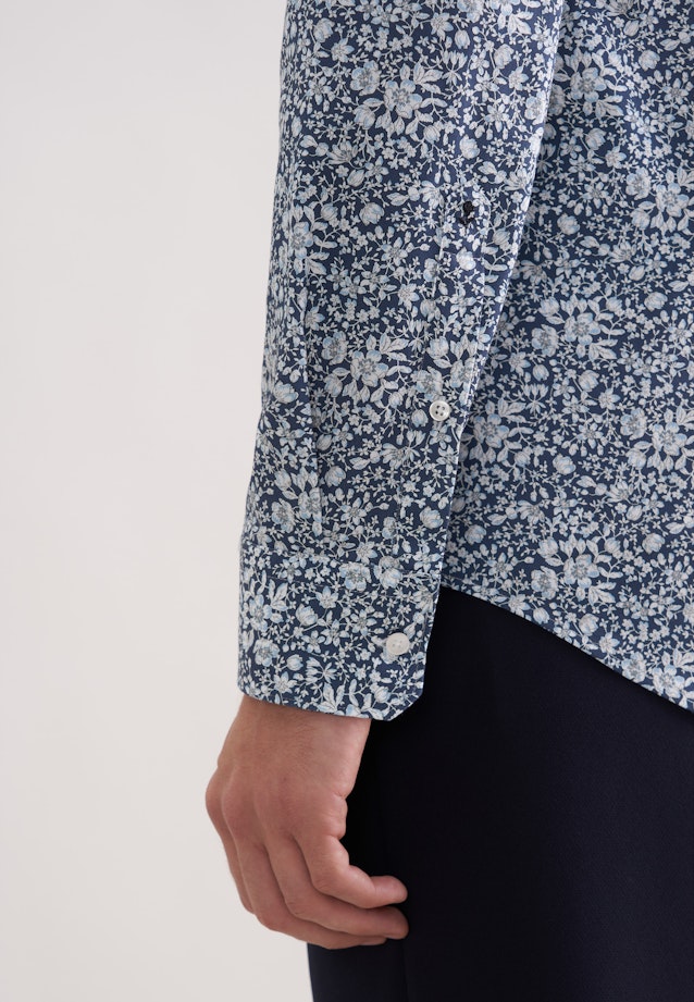 Slim Business Hemd Druck in Grau |  Seidensticker Onlineshop