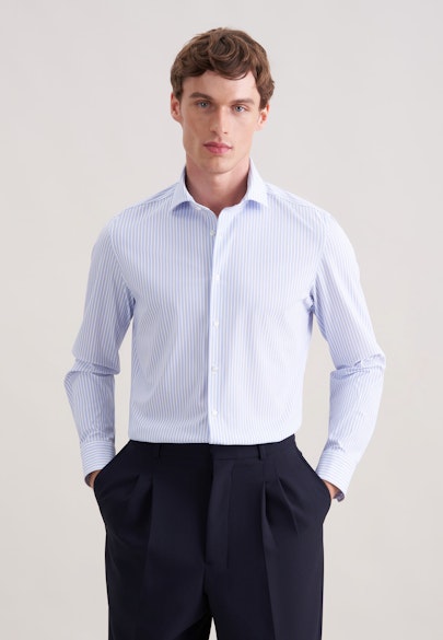 Slim Chemise Performance Imprimé in Bleu Moyen | Seidensticker Onlineshop