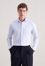 Slim Performance shirt Print in Mittelblau |  Seidensticker Onlineshop