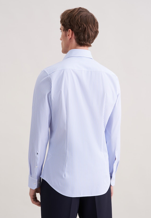 Slim Performance-Hemd Druck in Mittelblau |  Seidensticker Onlineshop