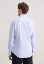Slim Performance-Hemd Druck in Mittelblau |  Seidensticker Onlineshop