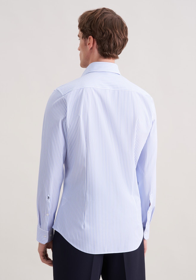 Slim Performance-Hemd Druck in Mittelblau | Seidensticker Onlineshop