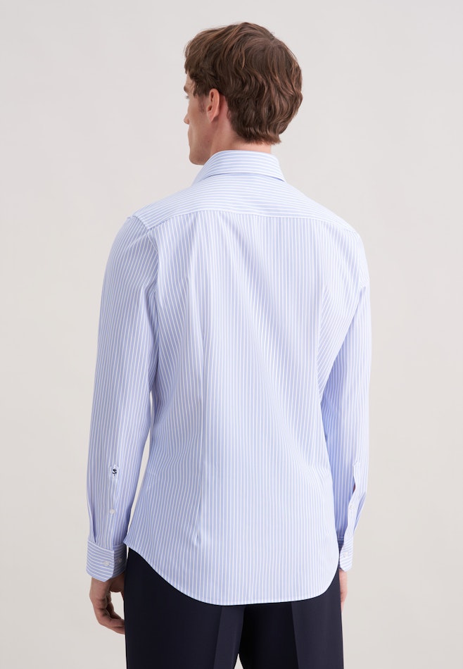 Slim Performance-Hemd Druck in Mittelblau | Seidensticker Onlineshop