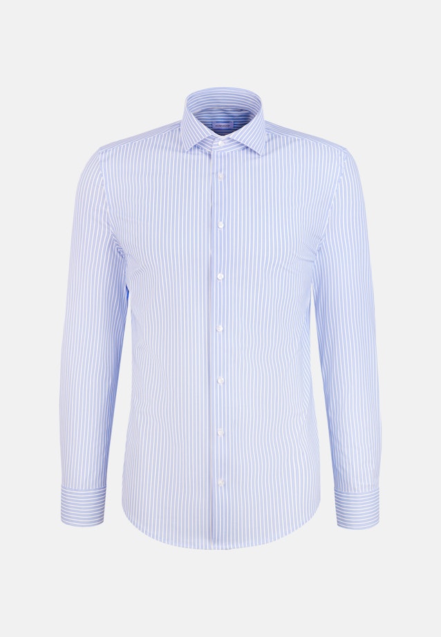 Slim Performance shirt Print in Mittelblau |  Seidensticker Onlineshop