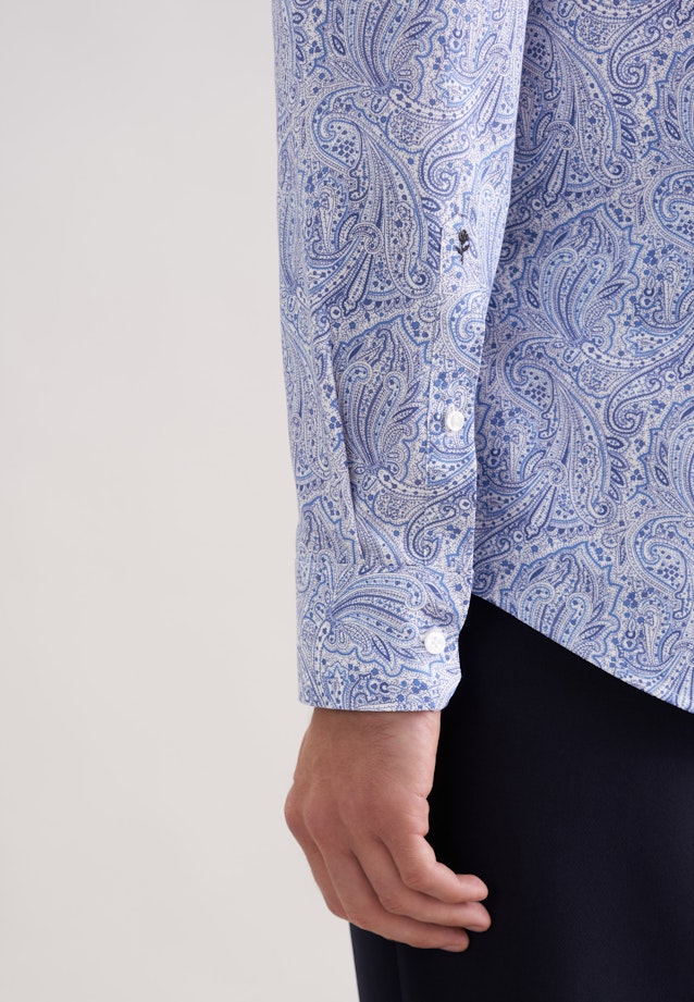 Shaped Business Hemd Druck in Dunkelblau |  Seidensticker Onlineshop