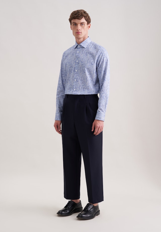 Shaped Business Hemd Druck in Dunkelblau |  Seidensticker Onlineshop