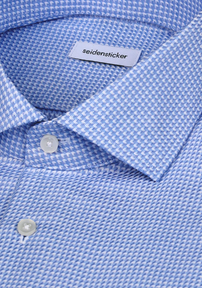 Shaped Business Hemd Struktur in Mittelblau | Seidensticker Onlineshop