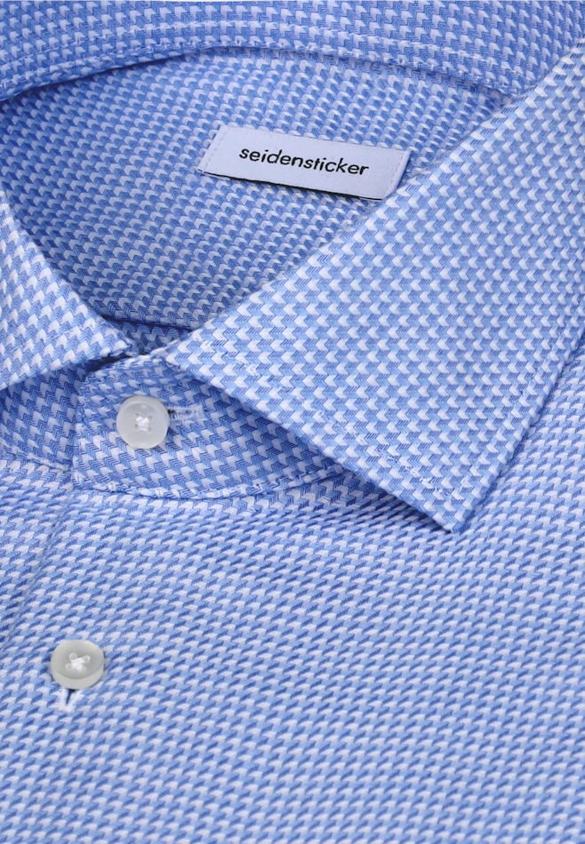 Shaped Business Hemd Struktur in Mittelblau | Seidensticker Onlineshop