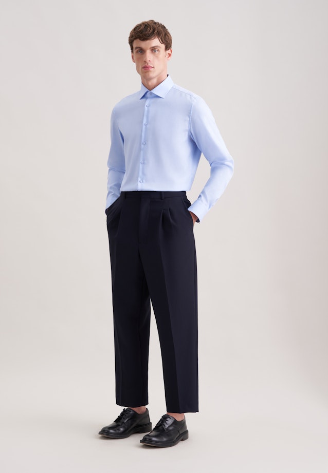 Slim Business Hemd Uni in Mittelblau |  Seidensticker Onlineshop