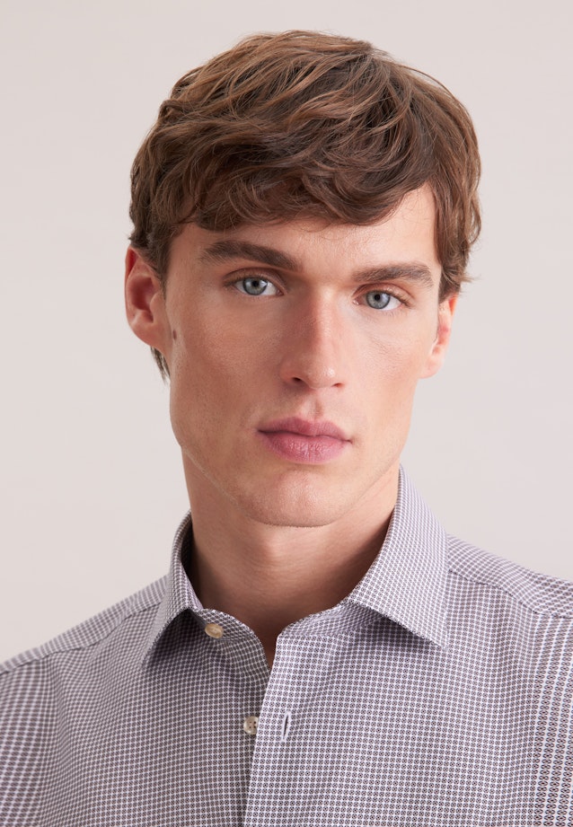 Regular Business shirt Print in Beige |  Seidensticker Onlineshop