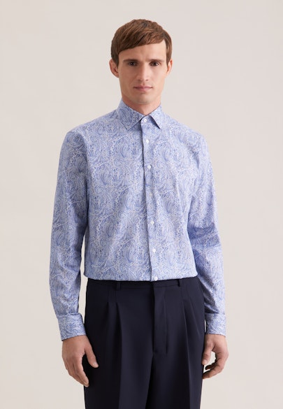 Regular Business shirt Print in Dunkelblau |  Seidensticker Onlineshop