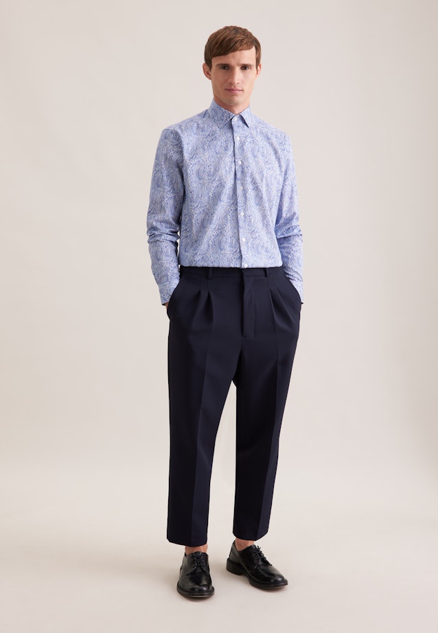 Regular Business Hemd Druck in Dunkelblau |  Seidensticker Onlineshop