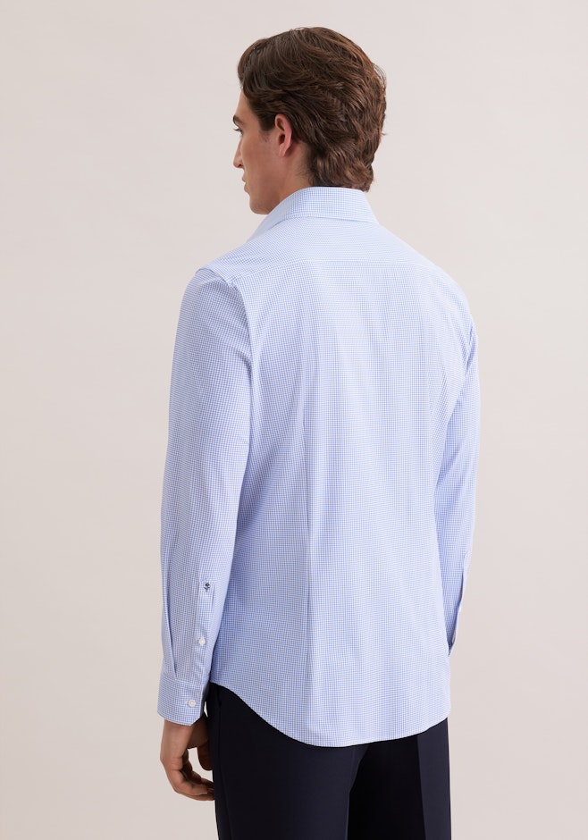 Slim Performance-Hemd Druck in Mittelblau | Seidensticker Onlineshop