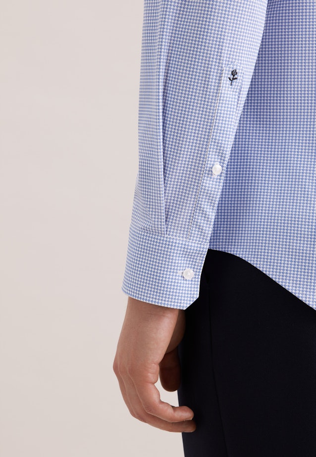 Slim Performance-Hemd Druck in Mittelblau |  Seidensticker Onlineshop