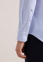 Slim Performance-Hemd Druck in Mittelblau |  Seidensticker Onlineshop